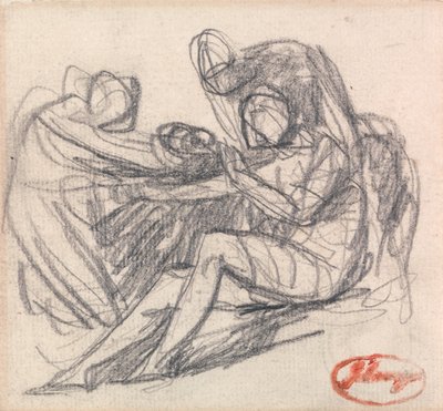 Two Figures Aiding a Seated Figure by George Romney